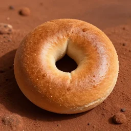 a photo of a bagel on mars