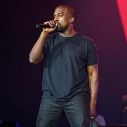 Kanye West performing at Woodstock, photograph