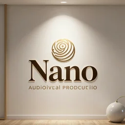 logo for an audiovisual production  studio called Nano. elegant. luxury. cosmetic.