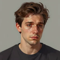 portrait of a sad man by!!! elena sai!!!, digital art, trending on artstation
