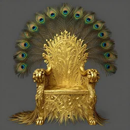 a throne made of peacock feathers and gold, concept art, intricate, sharp focus, illustration, tamara de lepika, rutkowski, alphonse mucha
