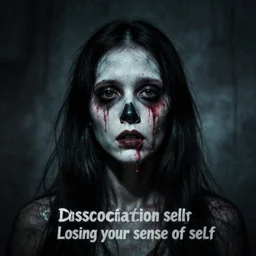 the concept of dissociation, losing your sense of self, horror art