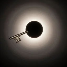 A super massive key orbiting a blackhole, octane render