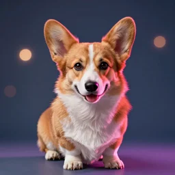 Fine art photo of a beautiful neon corgi, you can see a bokeh effect behind the corgi, the photo was taken by Annie Leibovitz, photorealistic, matte painting, hyper realistic, concept art, 4k, 8k, cinematic composition, cgsociety, HD, highly detailed, octane render, unreal engine 5, trending on artstation, shaders