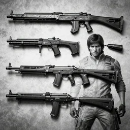 fallout 4 weapons Kim Jung Gi black and white