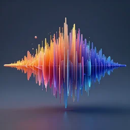 abstract blender render based on spectrograms, 4k