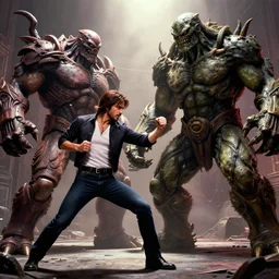 chuck norris Fight with the giants chtulhu