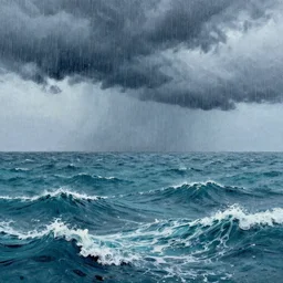 heavy rain on an ocean of acrylic paint. by afshar petros