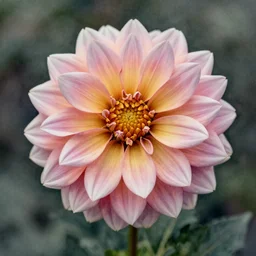 a dahlia blossom, watercolor, artstation, realistic, moody