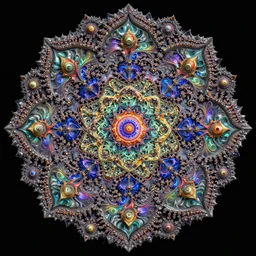 mandelbrot 3 d volume fractal mandala ceramic chakra digital color stylized concept substance patern texture natural color scheme, global illumination ray tracing hdr fanart arstation by sung choi and eric pfeiffer and gabriel garza and casper konefal