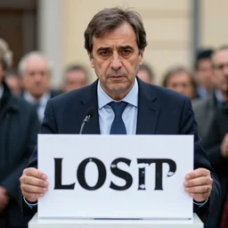 dramatic photo of Enrico Letta just discovered that he just lost the elections