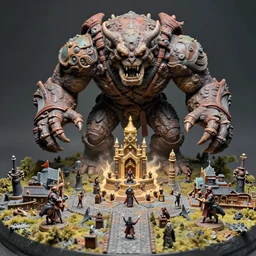 a d & d miniature of a massive monster, artisan guild