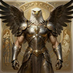 symmetry!! portrait an eagle, sci - fi, armour, muscular! cyberpunk, intricate, elegant, highly detailed, digital painting, artstation, concept art, sharp focus, illustration, art by artgerm and greg rutkowski and alphonse mucha