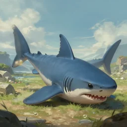 fantasy art of a land shark, fantasy, trending on artstation