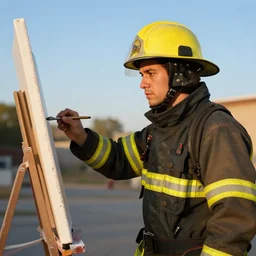 fireman jeck, painting, ultra realistic!!!, clear weather, golden hour, sharp focus