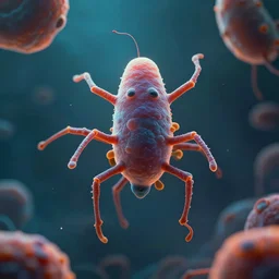 a humanoid bacterium, cinematic lighting, establishing shot