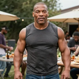 mike tyson a white man at a ghetto cookout party