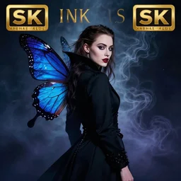 hyperrealistic portrait of amber heard as a vampire witch in a black coat turned back over the shoulder shot, sapphire butterflies wings raven mystic fog smoke. by jeremy mann and alphonse mucha, bouguereau, alma tadema, fantasy art, photo realistic, dynamic lighting, artstation, poster, volumetric lighting, 4 k, award winning