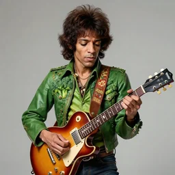 jimmy hendrix playing broccoli guitar, portrait by artgerm and greg rutkowski, very detailed, highly detailed, intricate details
