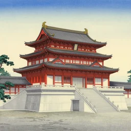 the imperial palace, by kawase hasui