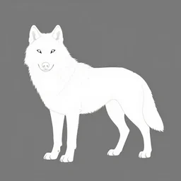 digital art of a full-body outline of a wolf, simple, no color, high quality, HD, 8K,
