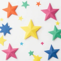 coloured detailed 4 k paper stars background