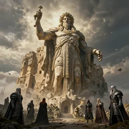 the colossus of rhodes, braavos, game of thrones, volumetric lighting, fantasy artwork, very beautiful scenery, very realistic painting effect, hd, hdr, cinematic 4 k wallpaper, 8 k, ultra detailed, high resolution, artstation