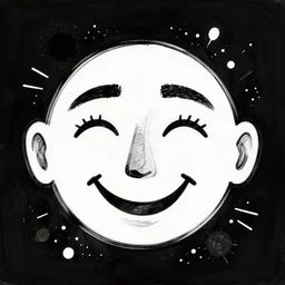 minimalistic masterpiece, black background, psychedelic therapy, artwork by joan miro, trending on ArtStation, ink splatters, pen lines, incredible detail, creative, positive energy, happy, unique, negative space, face, artgerm