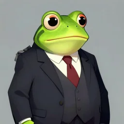 frog mafia don in a suit, digital art, trending on ArtStation, artstationHD