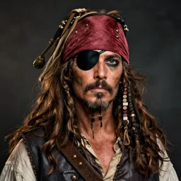 a beautiful portrait of an old time pirate with an eye patch, by martin schoeller