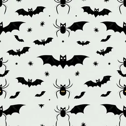 spooky bat and spider halloween pattern