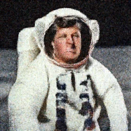 portrait of John f Kennedy as an astronaut on the moon