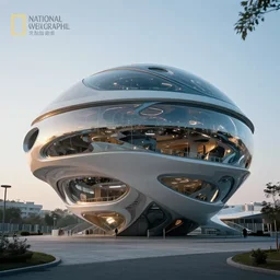 futuristic pod dwelling by zaha hadid, contemporary architecture, photo journalism, photography, cinematic, national geographic photoshoot
