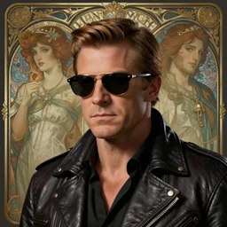 max headroom as james bond wearing sunglasses and a leather jacket, photography of kurzgesagt, deep focus, d & d, fantasy, intricate, elegant, highly detailed, digital painting, artstation, concept art, matte, sharp focus, illustration, hearthstone, art by artgerm and greg rutkowski and alphonse mucha