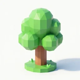 a low poly game object green tree