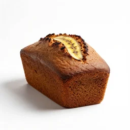 mid-century loaf of banana bread, photorealistic, isolated on a pure white background, centered, entire object in frame, sharp focus, soft studio lighting