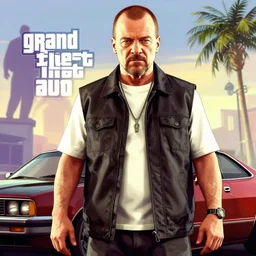Walter White in Grand Theft Auto 5 cover art, epic, 4k resolution, extremely detailed, very sharp, artstation, digital art, vibrant