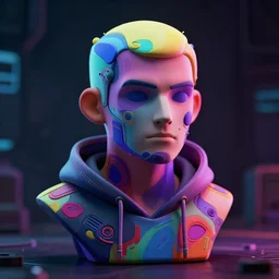 bust portrait of a man with an abstract 3 d hacker y 2 k aesthetic from the 2 0 0 0 s background with dark and moody lighting, 3 d video game, futuristic, science fiction, atmosphere, octane render, depth of field, unreal engine 5, vibrant color, trending on artstation, ultra high detail, ultra realistic, cinematic lighting, focused, 8 k