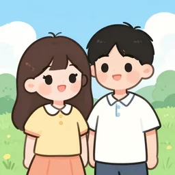 lovely cartoon couple