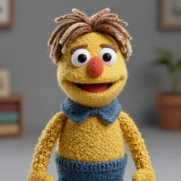 kurt cobain as a muppet. highly detailed felt. hyper real photo. 4 k.