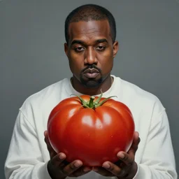 kanye west as a tomato, beautiful painting, highly detailed, cinematic composition