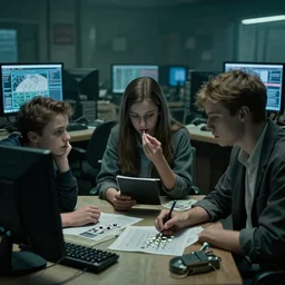 drug addicted teenagers in an orwellian world controlled by media, cinematic, ultrarealistic