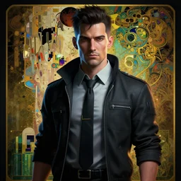 a hyper realistic character concept art of a cyberpunk real estate agent, half body, front facing camera, 4k rendered in Octane, trending in artstation, cgsociety, 4k post-processing highly detailed by wlop, Junji Murakami, Mucha Klimt, Sharandula, Hiroshi Yoshida, Artgerm, Craig Mullins,dramatic, moody cinematic lighting