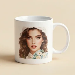 a 3 d mug of a beautiful mug on a mug,