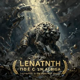 Leviathan in the abyss high detailed painting
