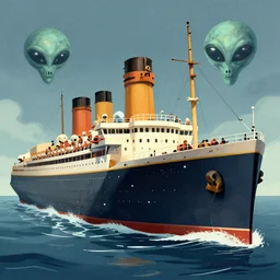 titanic ship rescued by alien ship