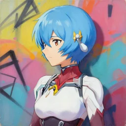 greg manchess anime style portrait painting of rei ayanami as an overwatch character, medium shot, asymmetrical, profile picture, organic painting, sunny day, matte painting, bold shapes, hard edges, street art, trending on artstation, by huang guangjian and gil elvgren and sachin teng