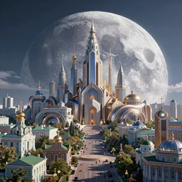 lively day in a city on the Moon, Neo Norilsk, Neo Kyiv, sci-fi, enchanting, photorealistic, intricate, very very beautiful, elegant, smooth, photorealistic, cinematic, Octane renderer, by Evgeny Zubkov, by Marat Zakirov, trending on Behance