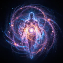 magic fractal god in space particles, trade on artstation, digital art, 4k