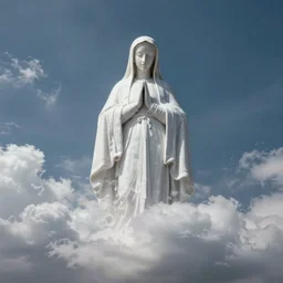 white cloud in the shape of a virgin mary statue